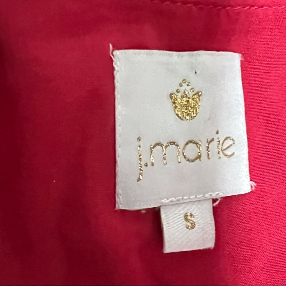 J. Marie Collections Ruffled Sleeve Embroidered Top Small Raspberry Pink - Picture 10 of 12